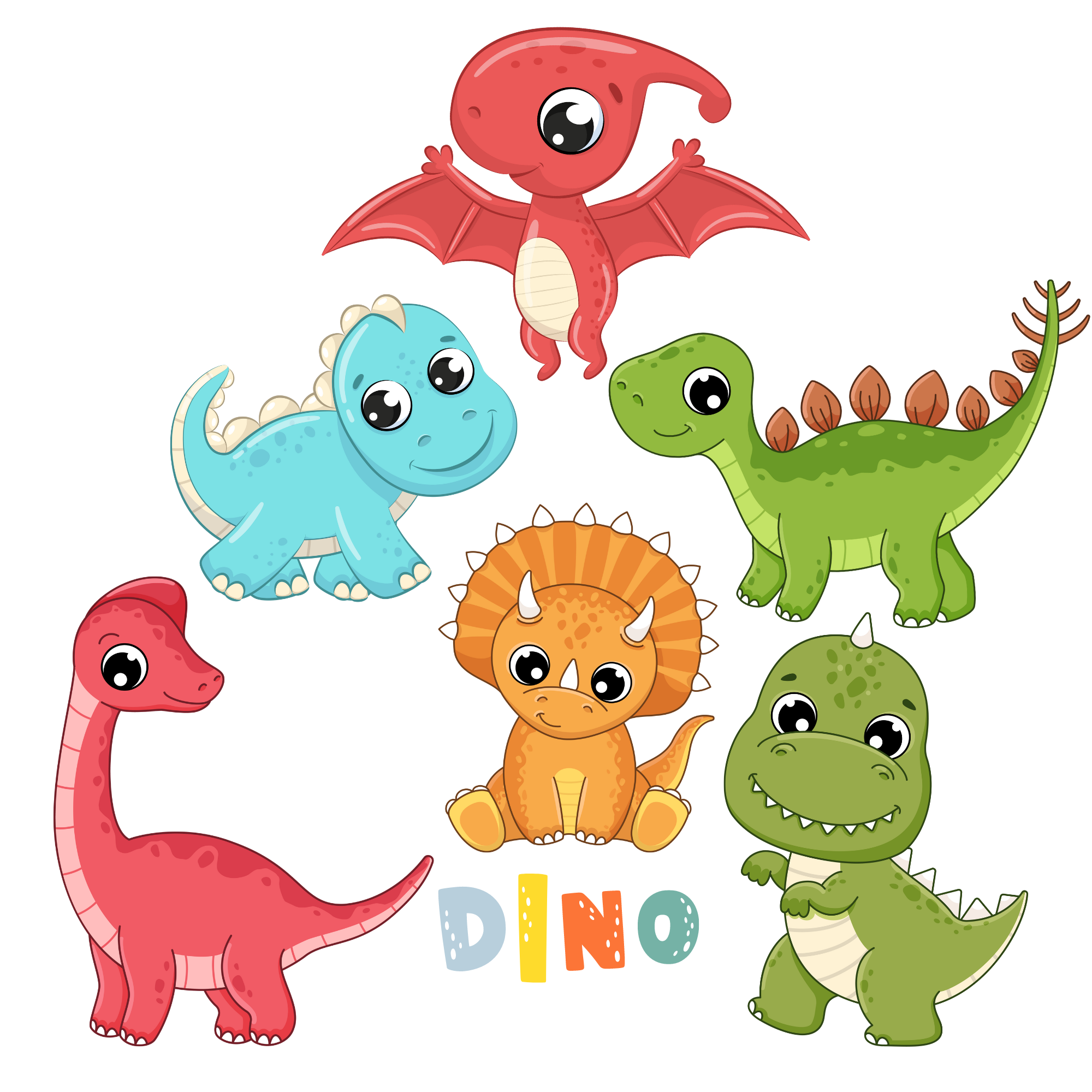 Textilní nálepka na zeď - Baby dinosaury